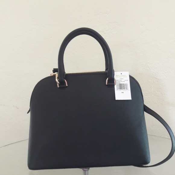 NWT MICHAEL KORS LEATHER CINDY LG DOME SATCHEL - Picture 7 of 7